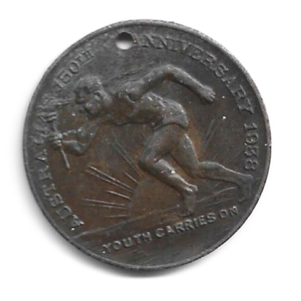 1938 Australia 150th Anniversary Commemorative Holed Medal (b173)